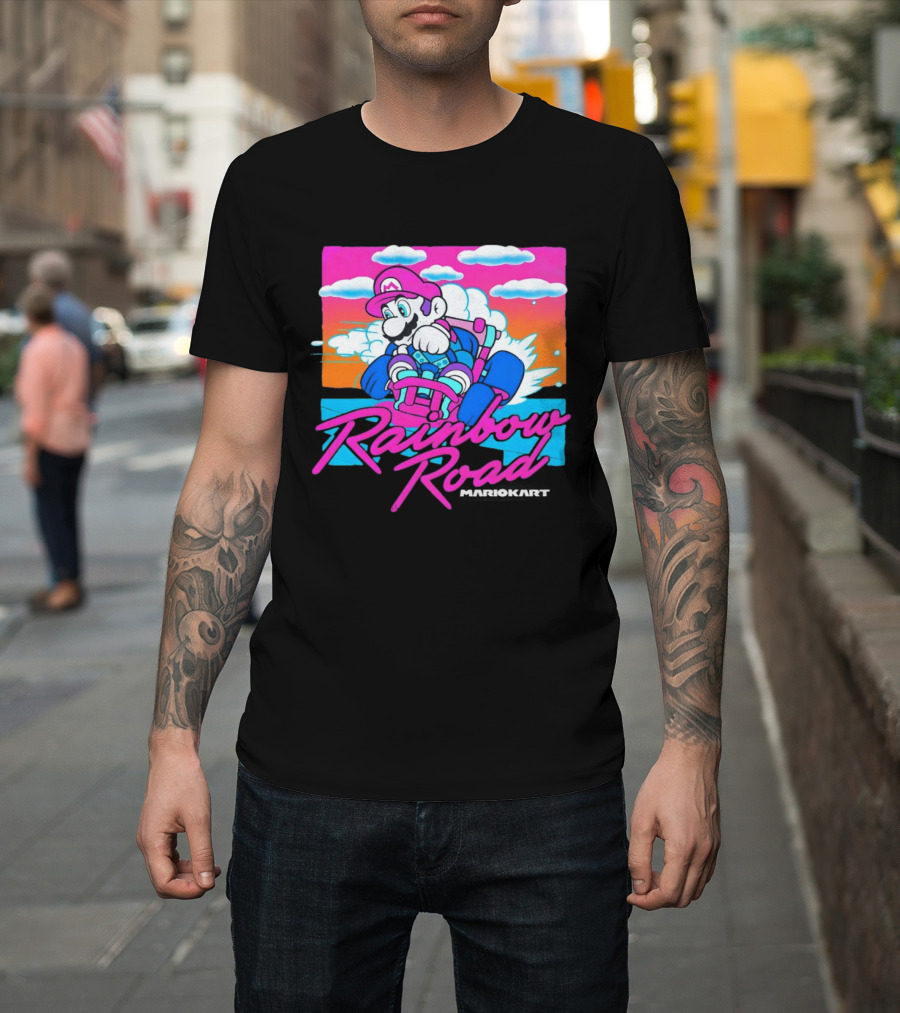 Rainbow Road Super Mario Kart Racing Adventure T-Shirt