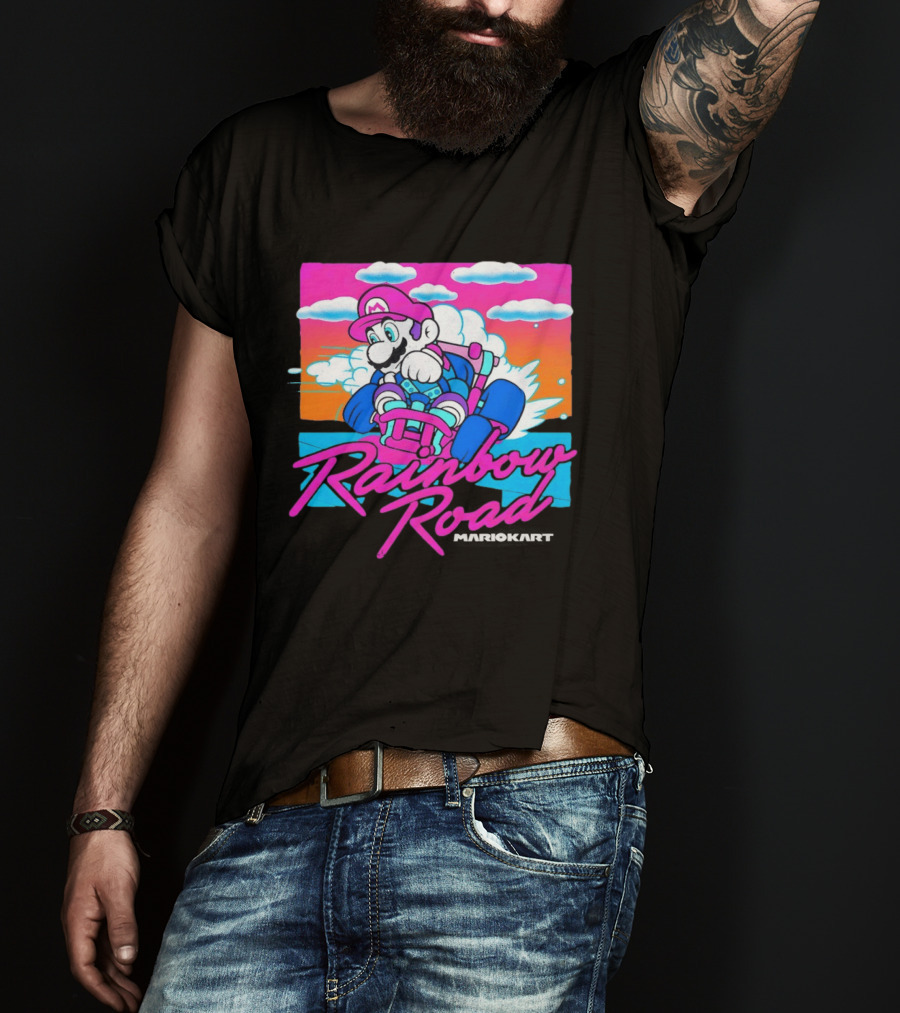 Rainbow Road Super Mario Kart Racing Adventure T-Shirt