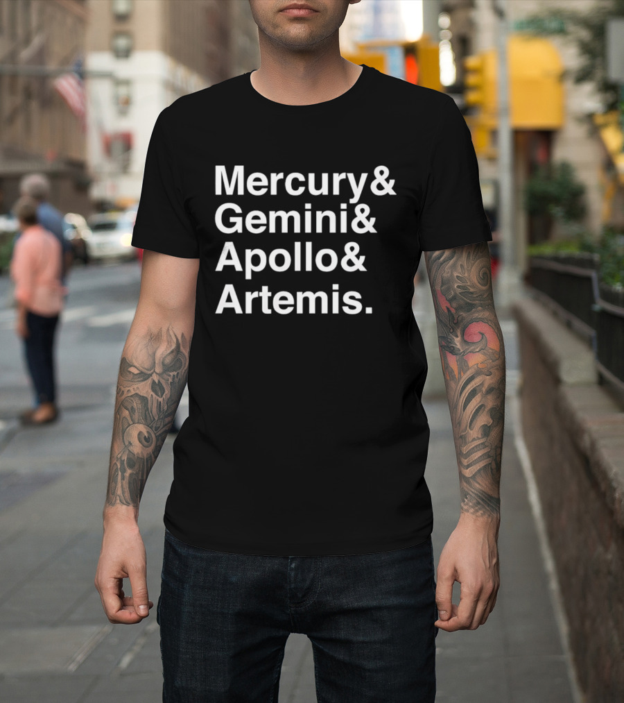 Mercury Gemini Apollo Artemis NASA Moon Missions T-Shirt