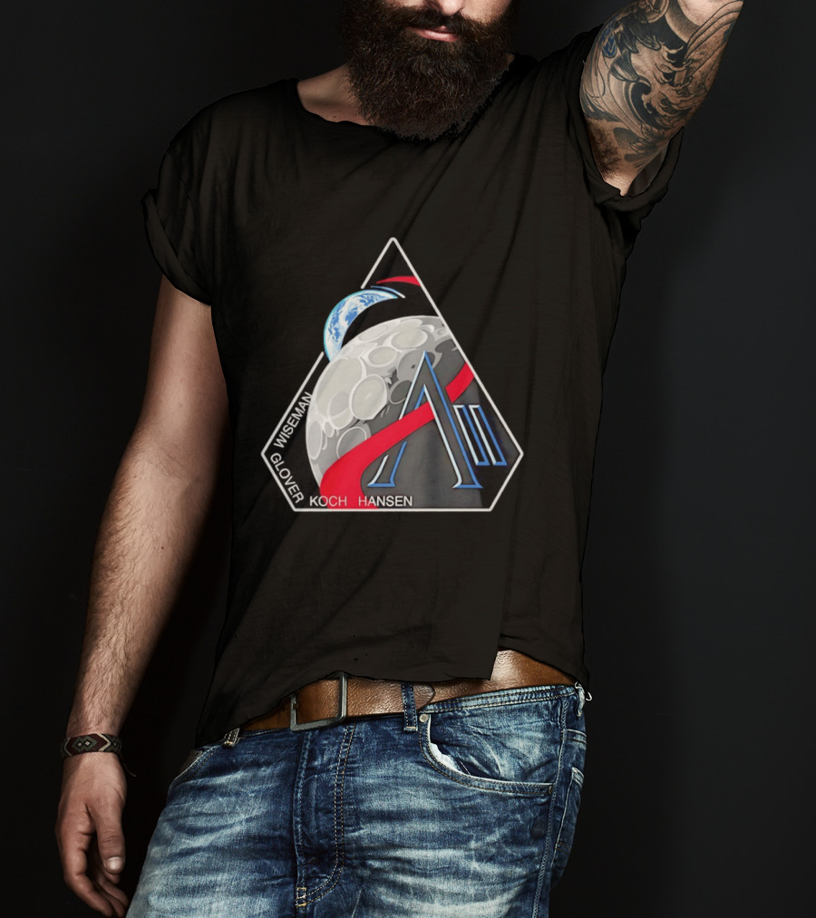 NASA Artemis II Astronaut Crew Glover Wiseman Koch Hansen Moon Mission T-Shirt