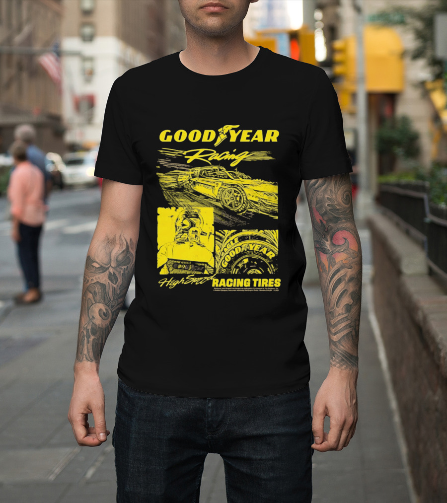 Goodyear Racing High Speed Racing Tires Panels T-Shirt