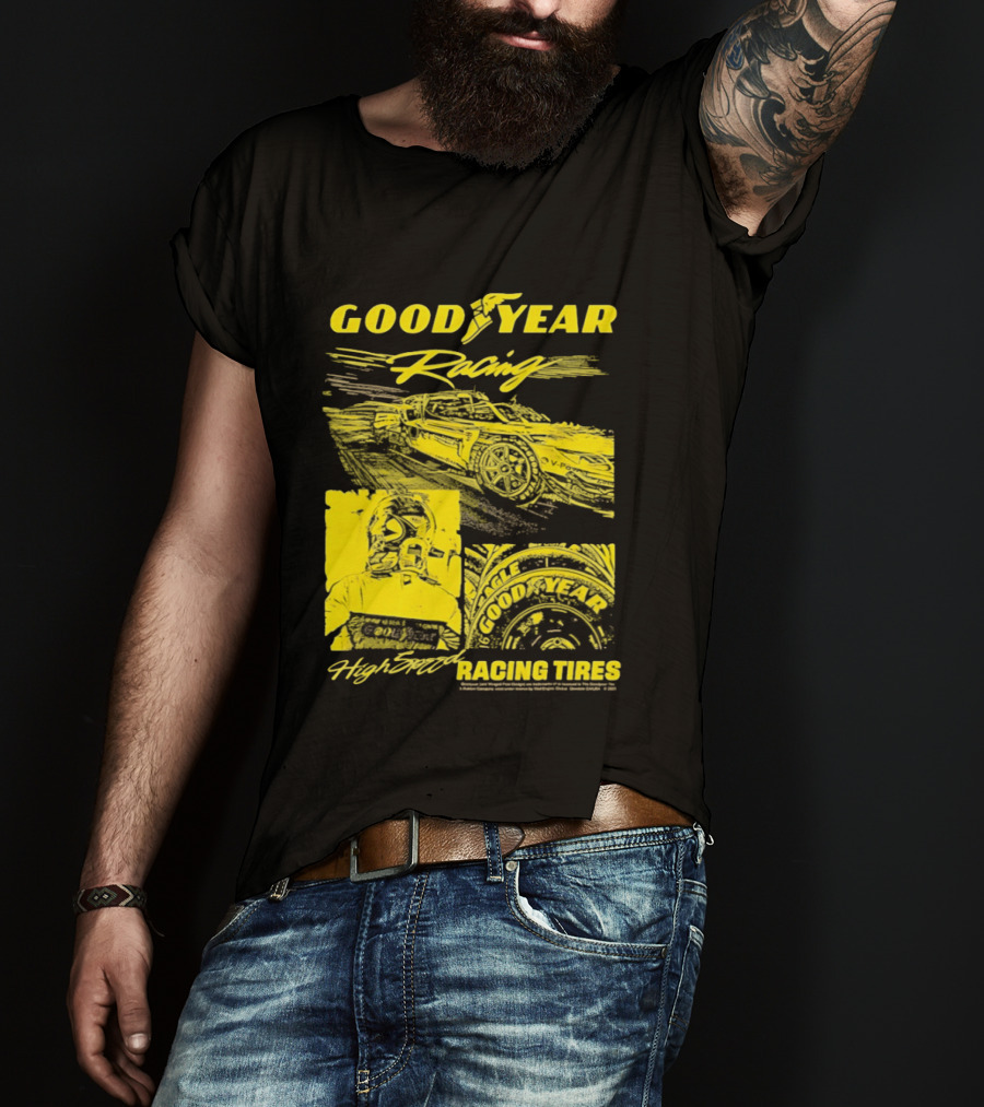Goodyear Racing High Speed Racing Tires Panels T-Shirt
