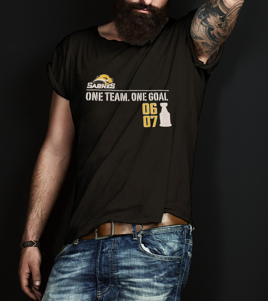 Buffalo Sabres One Team One Goal 06 07 Stanley Cup T-Shirt