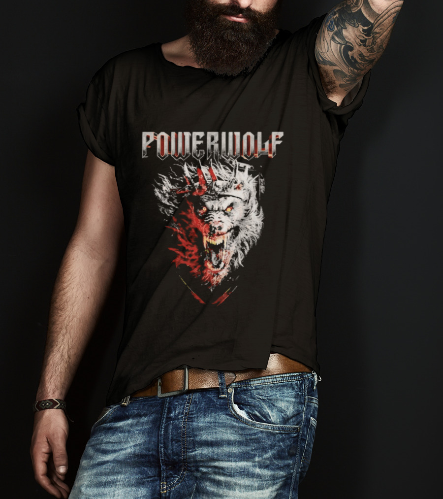 Powerwolf Wolf In Blood Splatter Special T-Shirt