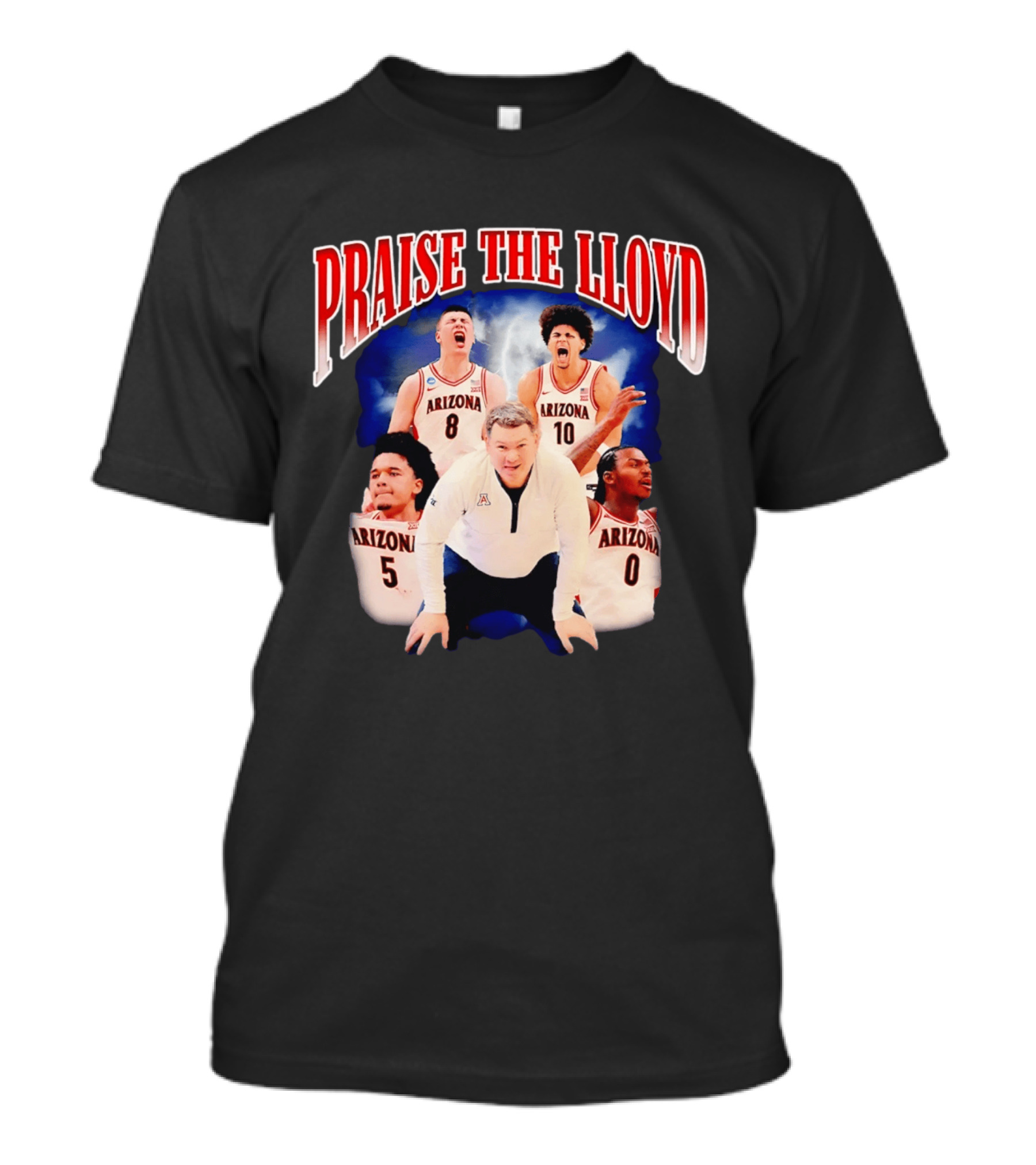 Praise The Lloyd Arizona Wildcats Basketball 2026 Player Collage T-Shirt