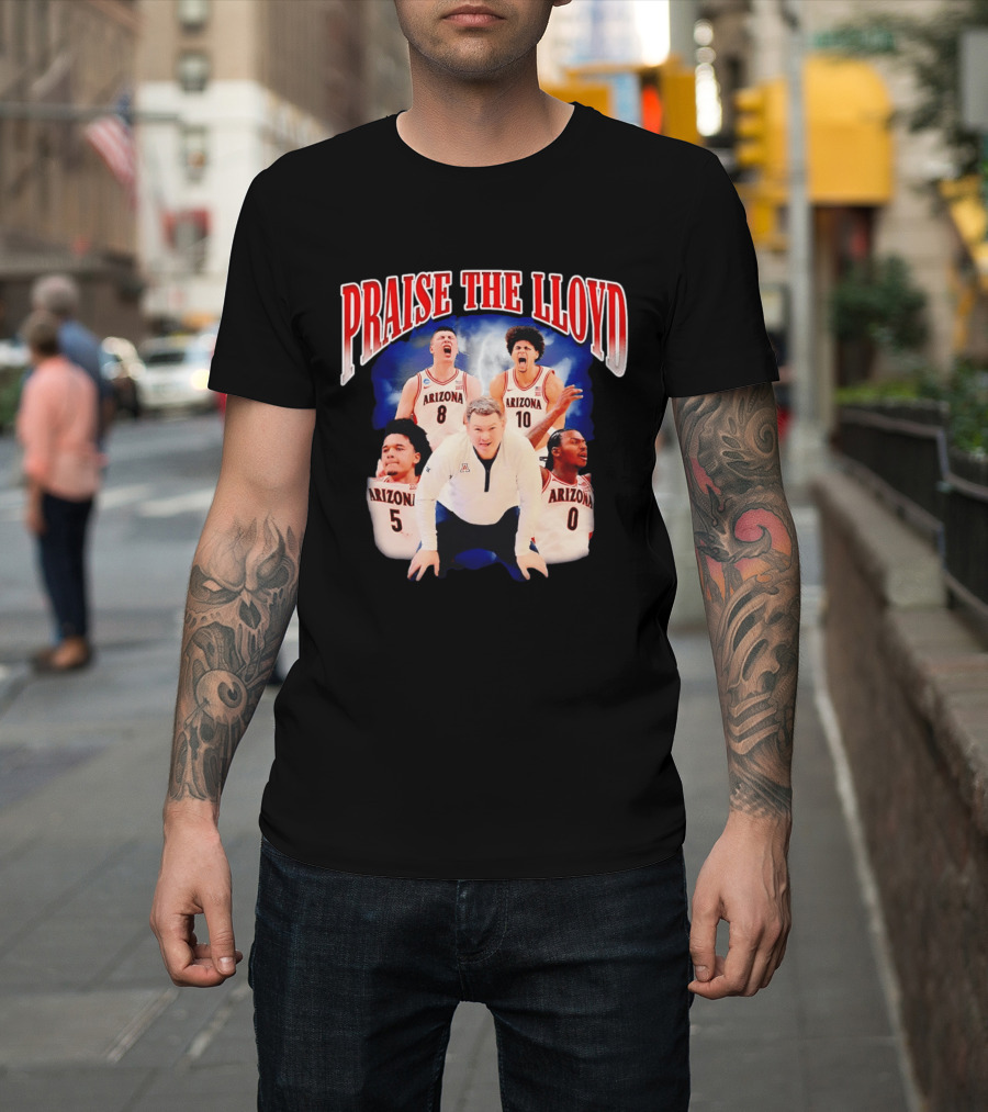 Praise The Lloyd Arizona Wildcats Basketball 2026 Player Collage T-Shirt
