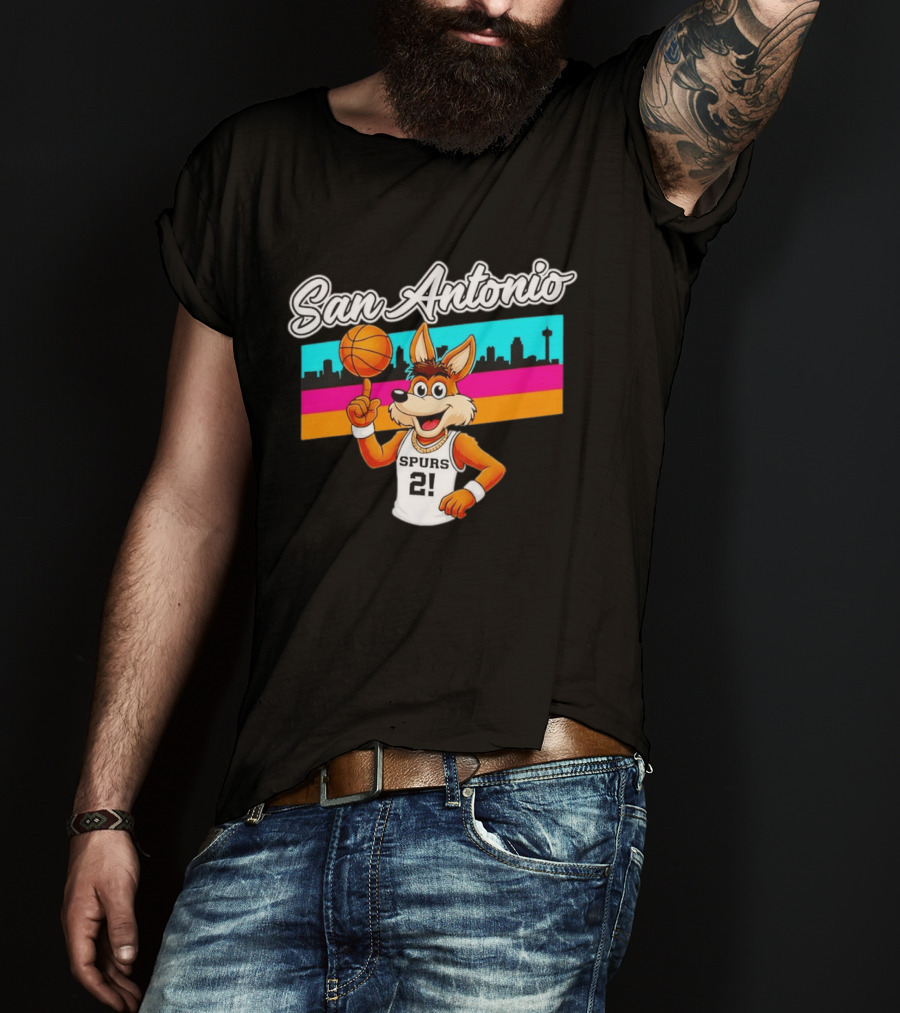 San Antonio Coyote Spurs Basketball Skyline 21 T-Shirt