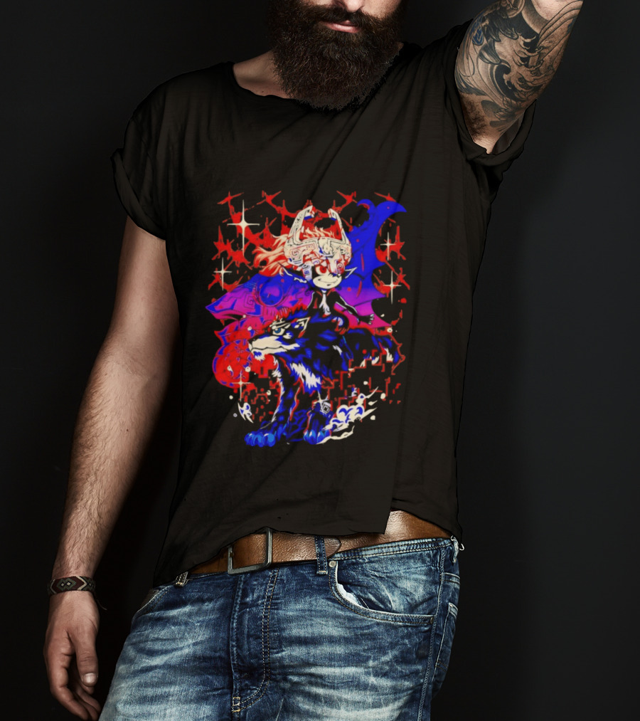 The Legend Of Zelda Twilight Princess Towards The Light Midna And Wolf Link Dual Form T-Shirt
