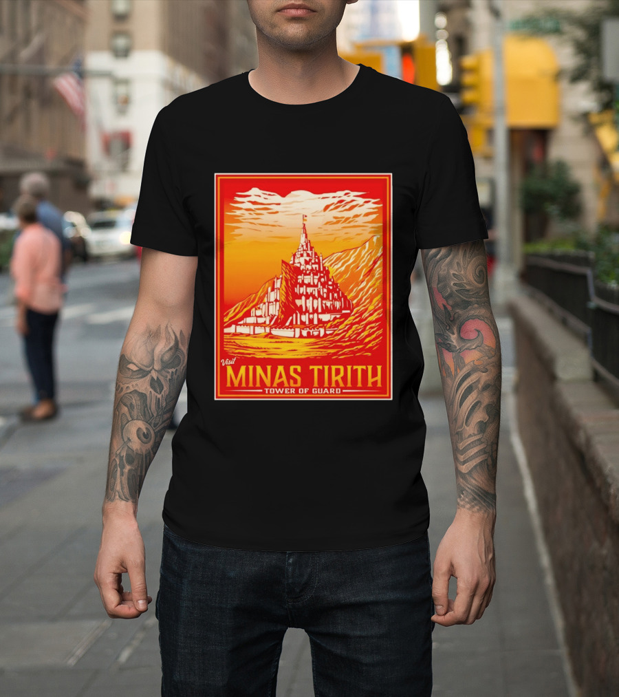Visit Minas Tirith Tower of Guard Fantasy Travel Middle Earth T-Shirt