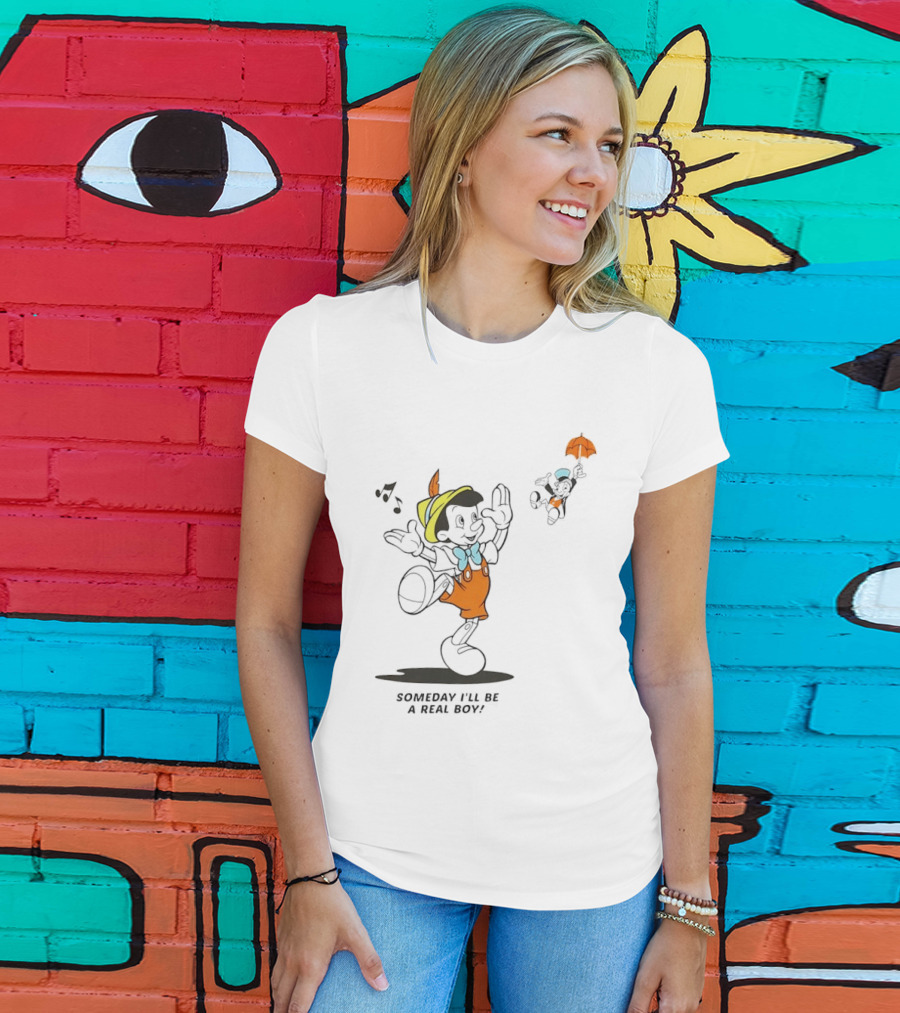 Disney Someday I'll Be A Real Boy Mickey Mouse Pinocchio T-Shirt