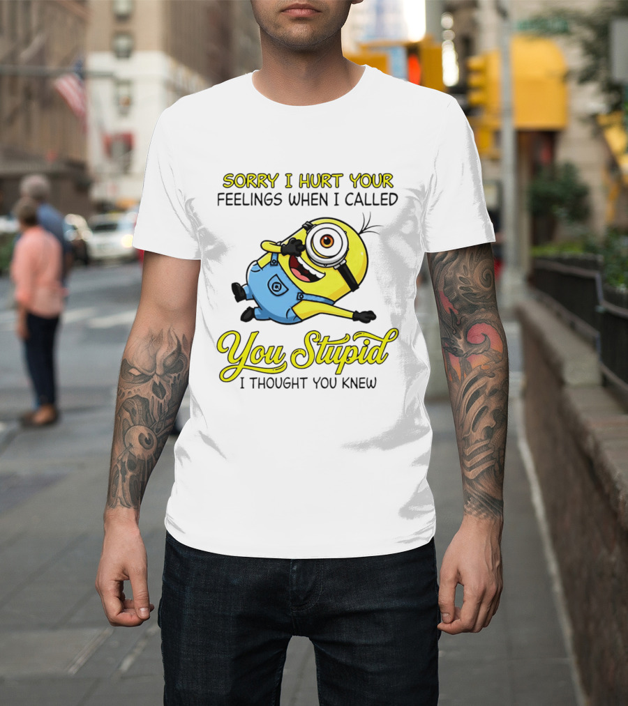 Sorry I Hurt Your Feelings When I Called You Stupid Minion Humor T-Shirt