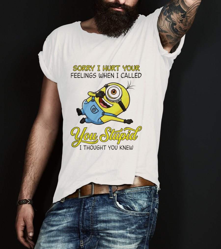 Sorry I Hurt Your Feelings When I Called You Stupid Minion Humor T-Shirt