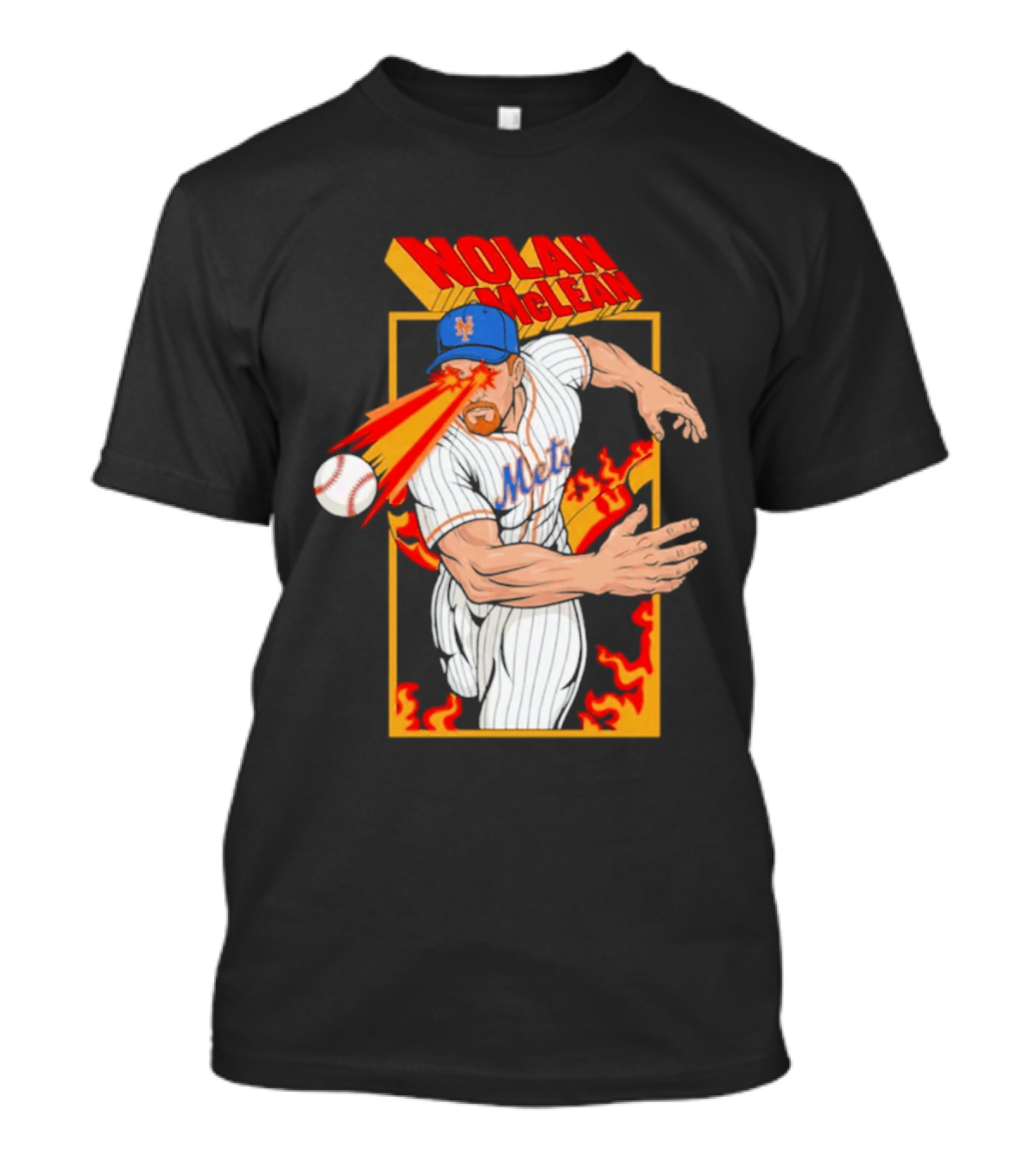 Nolan McLean Laser Beam New York Mets Baseball Action T-Shirt