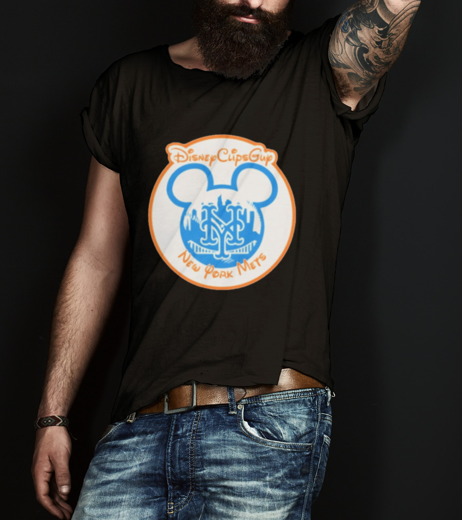 Disney Cups Guy New York Mets Mickey Ears T-Shirt