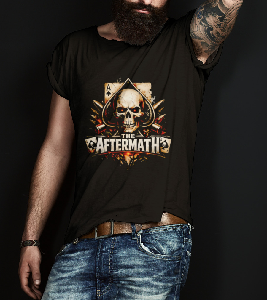 The Aftermath Skull Ace Of Spades Playing Card Bullet Explosion T-Shirt