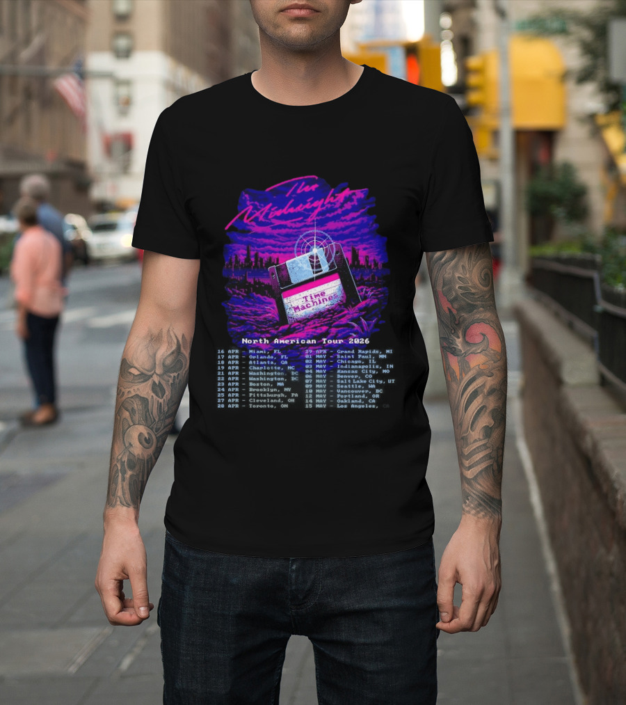 The Midnight Time Machines North American Tour 2026 Retro Floppy Disk T-Shirt
