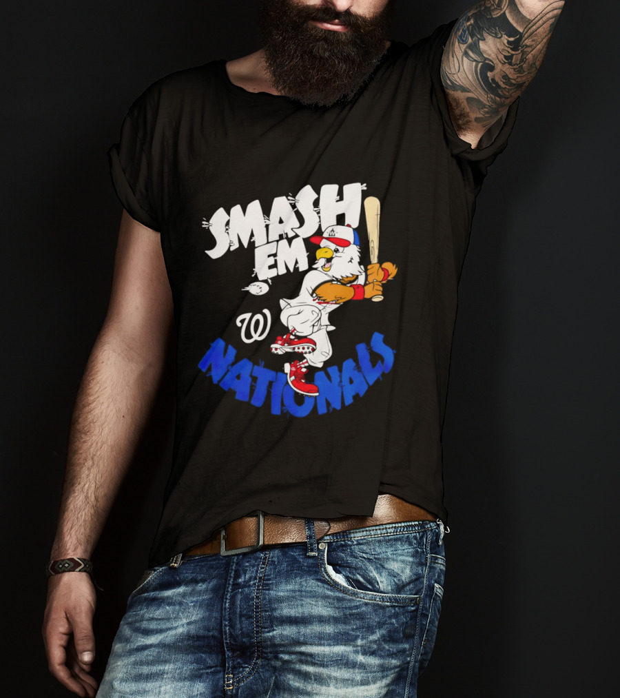 Washington Nationals Smash Em Screech Baseball T-Shirt