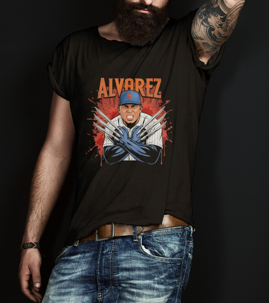 Alvarez Wolverine Claws New York Mets Baseball T-Shirt