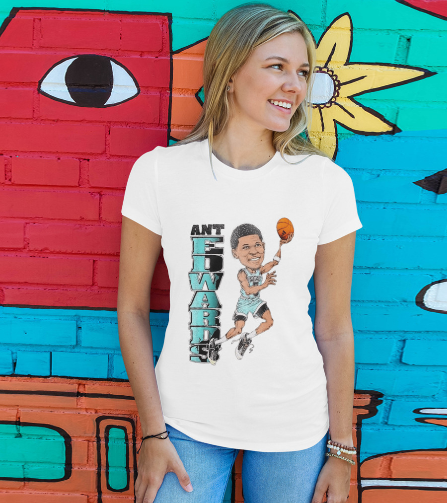 Anthony Edwards Cartoon Dunk Ant Edwards Basketball T-Shirt