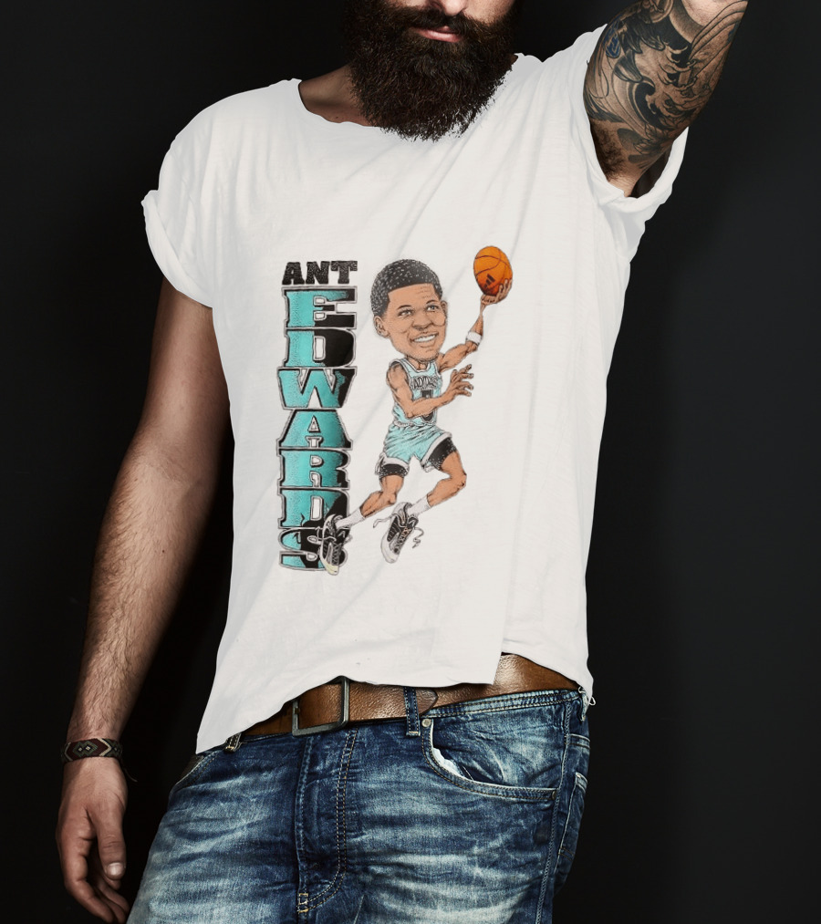 Anthony Edwards Cartoon Dunk Ant Edwards Basketball T-Shirt