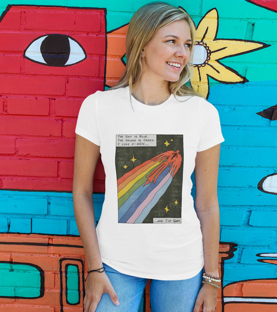 The Sky Is Blue The Grass Is Green I Love X Men Rainbow And I'm Gay T-Shirt