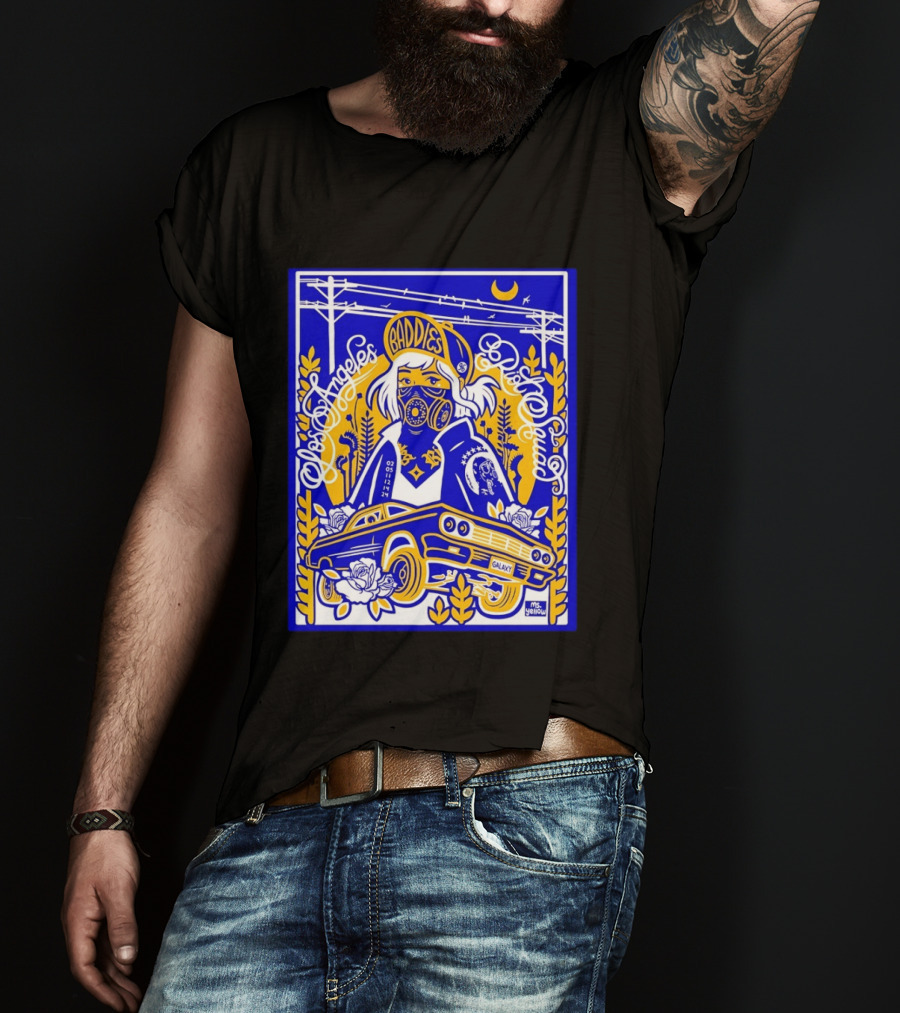 Baddies Los Angeles Riot Squad Galaxy Car Artwork By Ms. Yellow T-Shirt