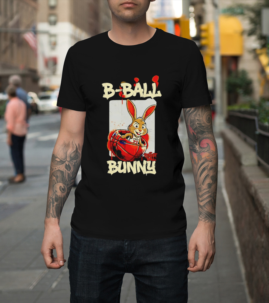 B Ball Bunny 23 Blood Streets Basketball T-Shirt