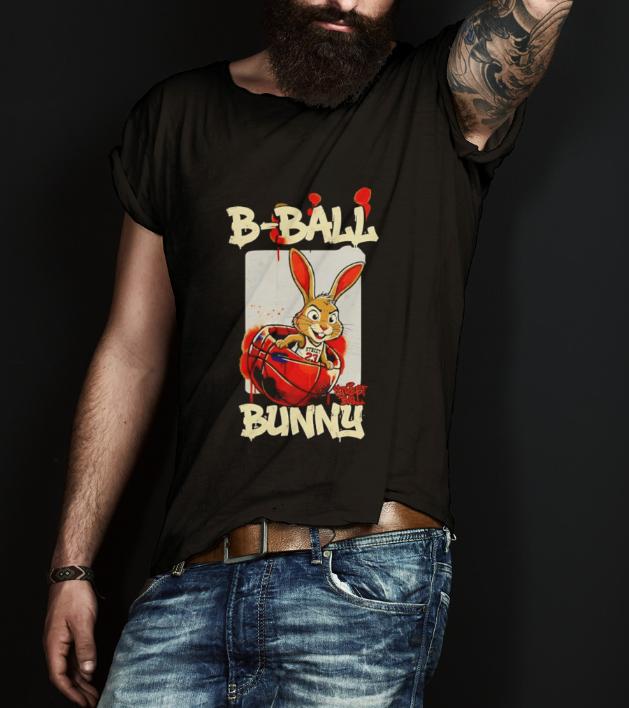 B Ball Bunny 23 Blood Streets Basketball T-Shirt
