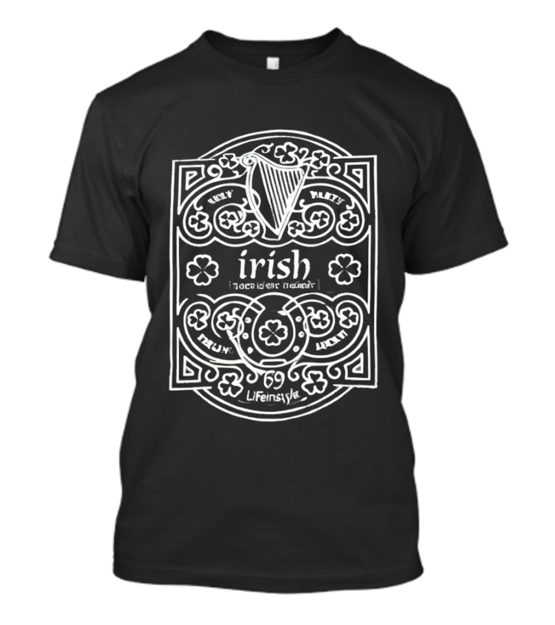 Irish Harp Shamrock Celtic Heritage St Patrick's Day T-Shirt