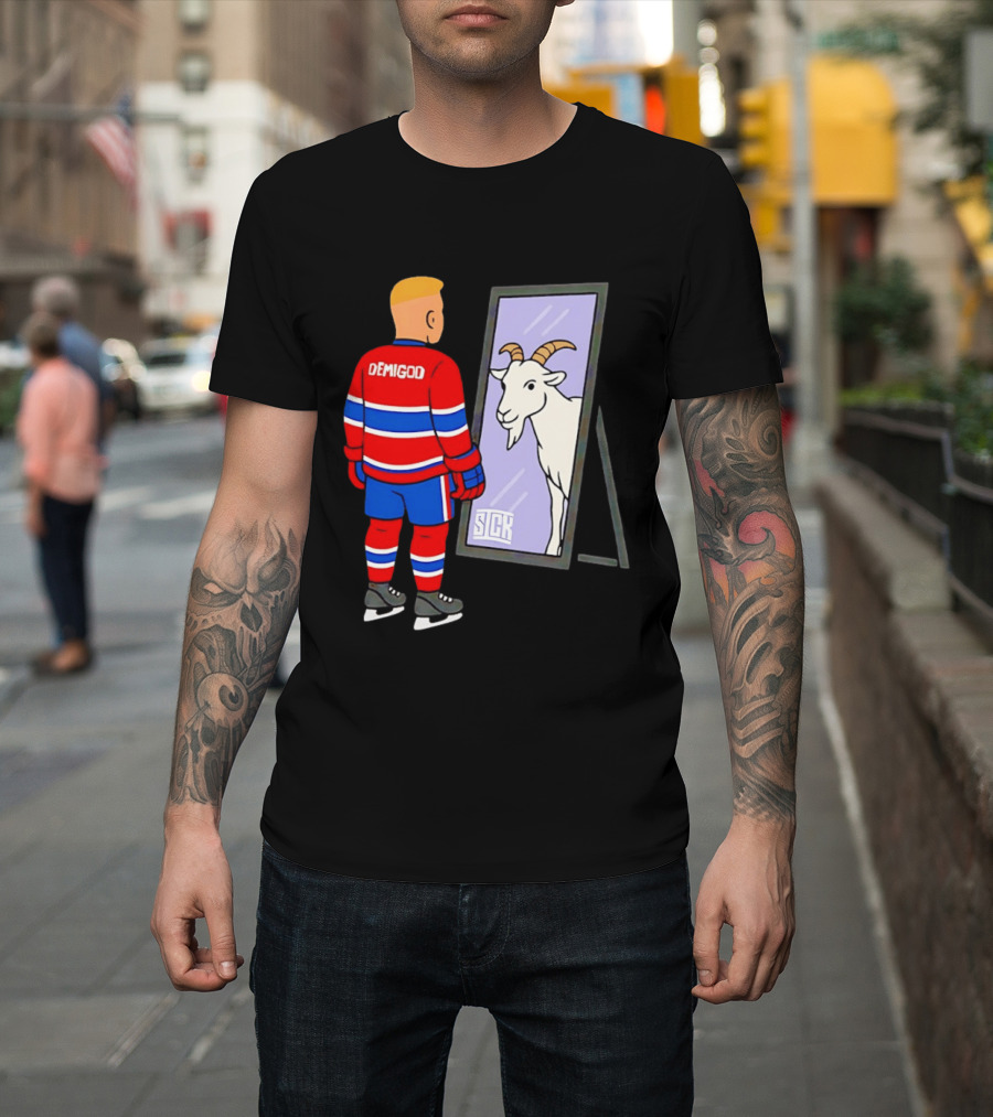 Ivan Demidov Montreal Canadiens Demigod Goat Mirror Reflection T-Shirt