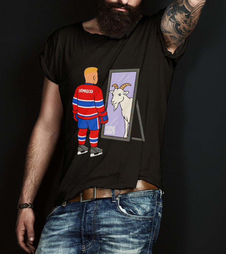 Ivan Demidov Montreal Canadiens Demigod Goat Mirror Reflection T-Shirt