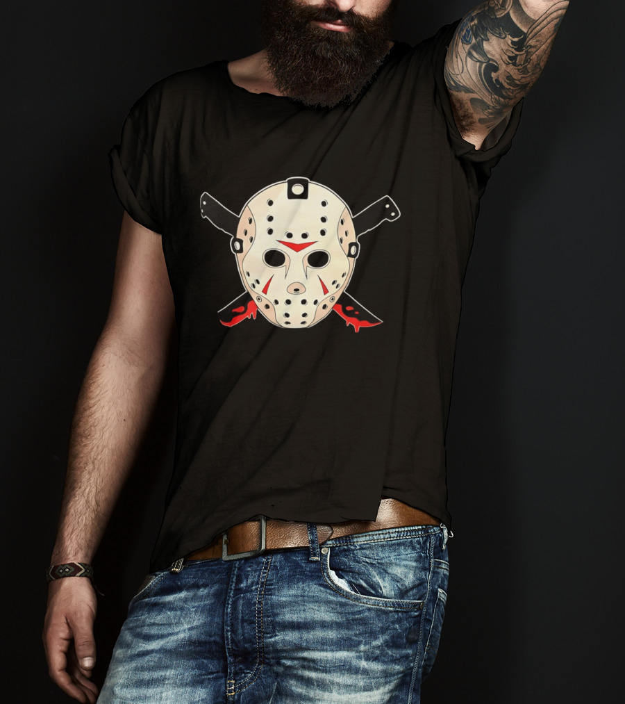 Jason Voorhees Mask Machete Horror Friday The 13th T-Shirt