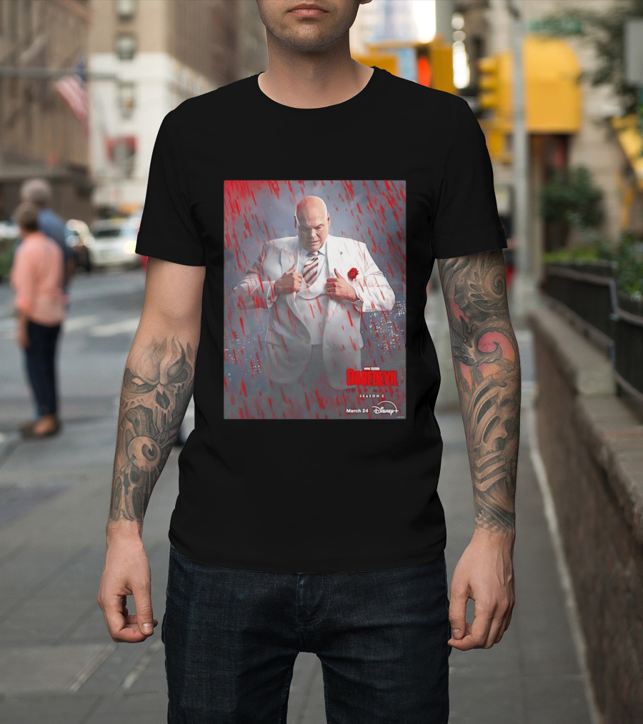 Marvel Studios Daredevil Born Again Season 2 Kingpin March 24 Disney Plus T-Shirt