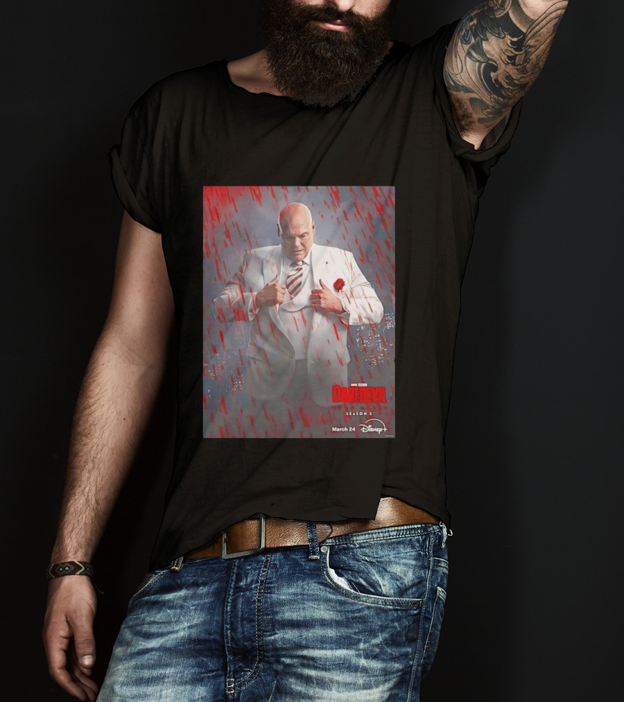Marvel Studios Daredevil Born Again Season 2 Kingpin March 24 Disney Plus T-Shirt