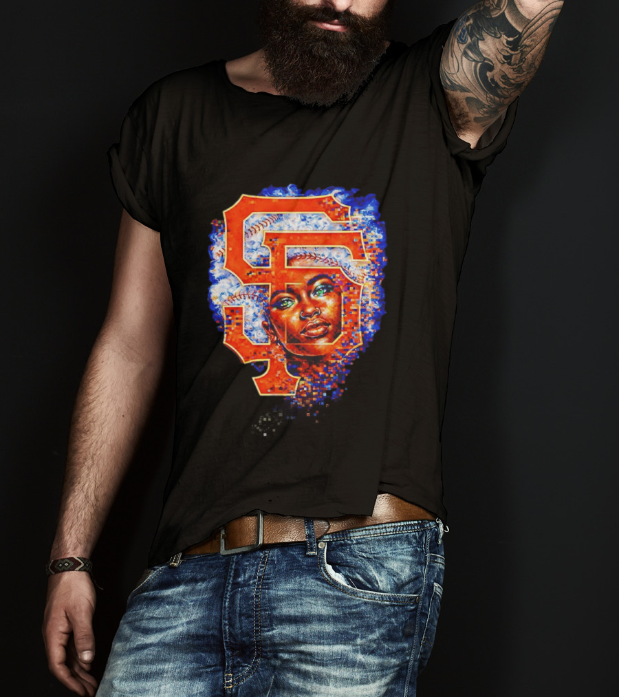 San Francisco Giants Black Heritage Night 2026 Baseball SF Logo Afro T-Shirt