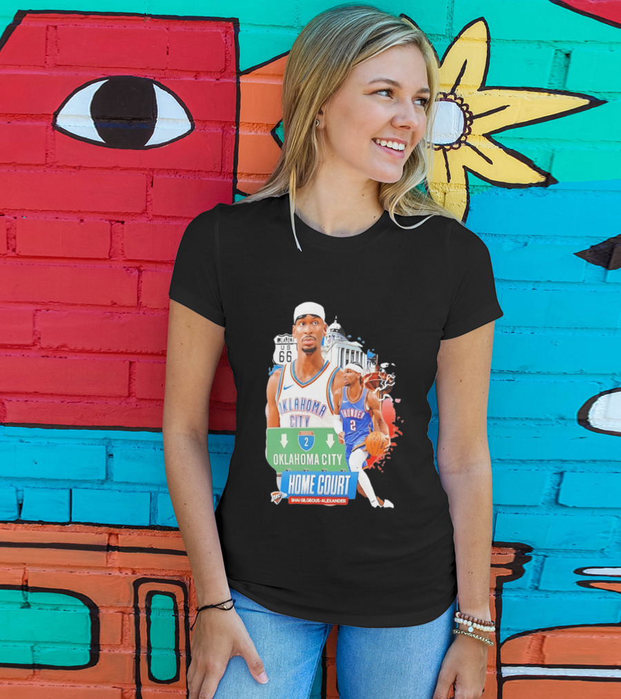 Oklahoma City Thunder Home Court Shai Gilgeous Alexander Route 66 T-Shirt