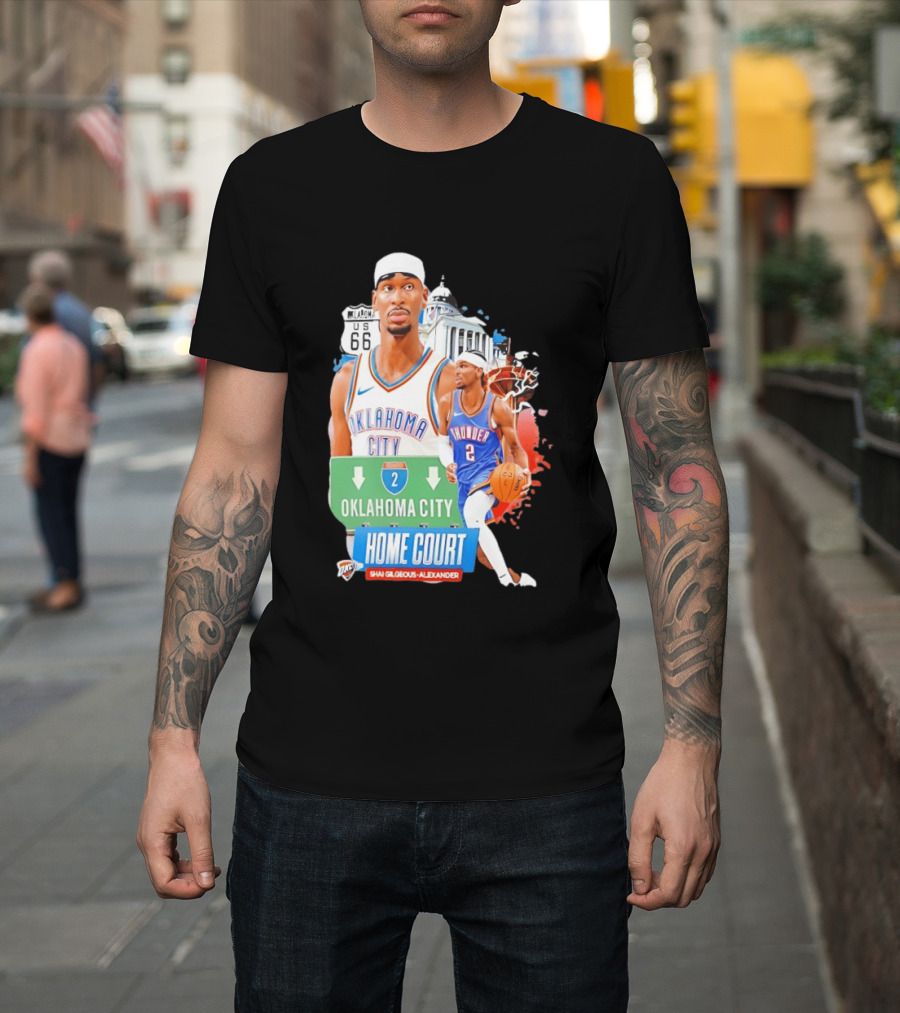 Oklahoma City Thunder Home Court Shai Gilgeous Alexander Route 66 T-Shirt