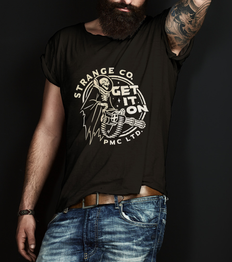 Strange Co Skeleton Astronaut Get It On PMC LTD T-Shirt