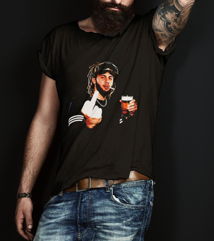 Fernando Tatis Jr Middle Finger Drinking Beer And Smoking T-Shirt