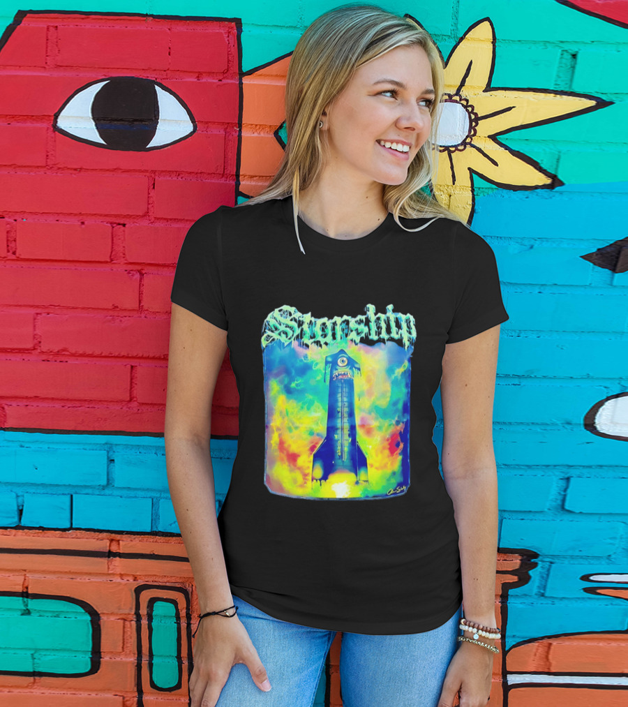 Starship Colorful Cyclops Monster Rocket Explosion T-Shirt