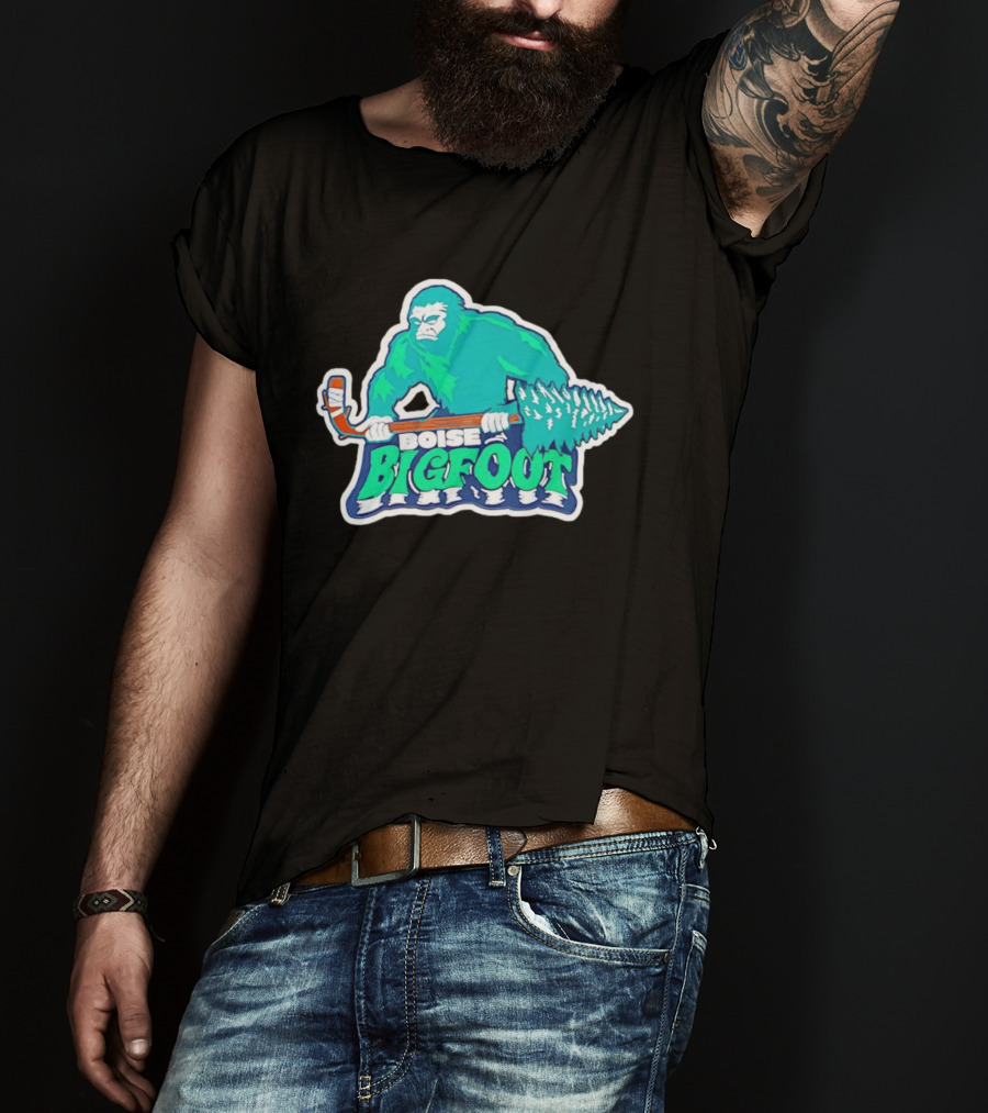 Boise Bigfoot Ice Hockey Team Sasquatch Hockey Stick T-Shirt