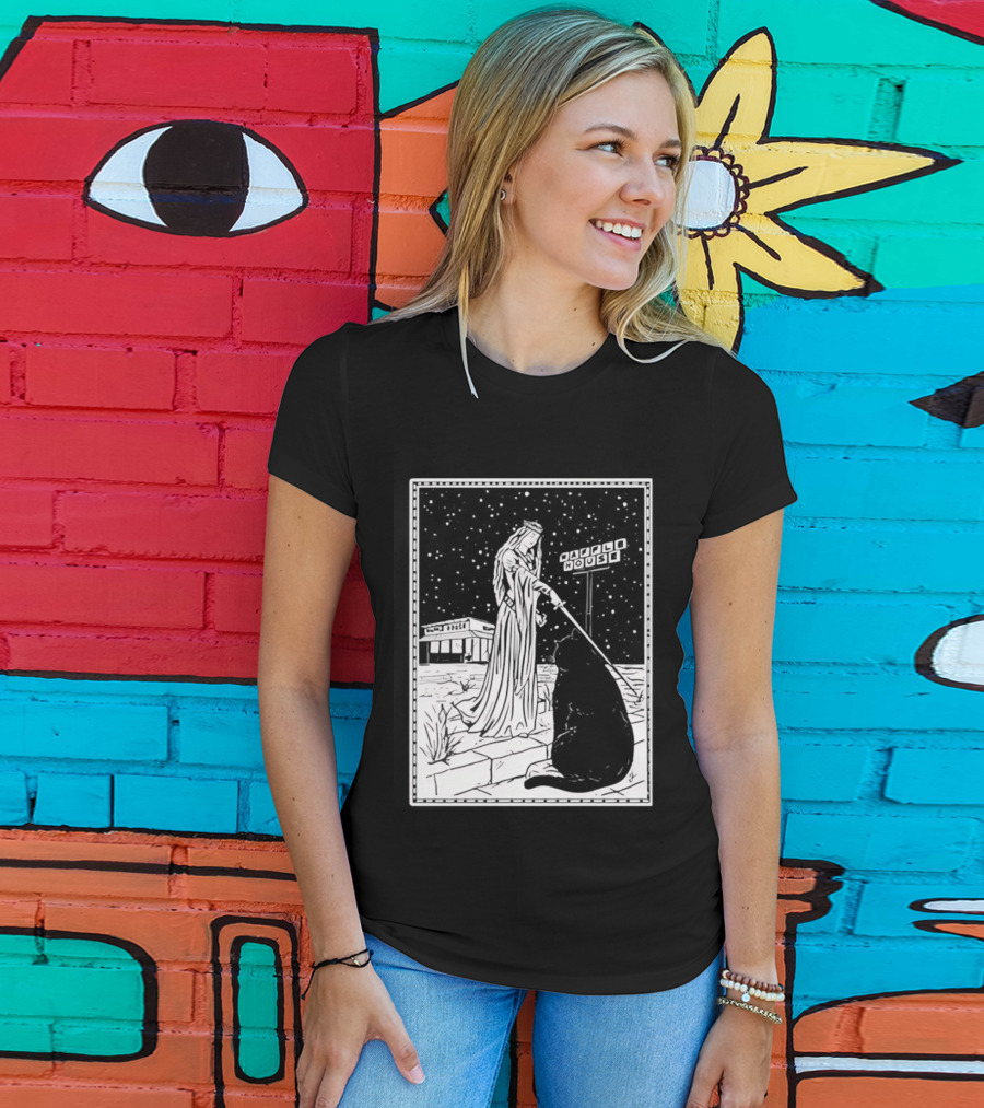 Medieval Cat Tarot Waffle House The Hermit T-Shirt