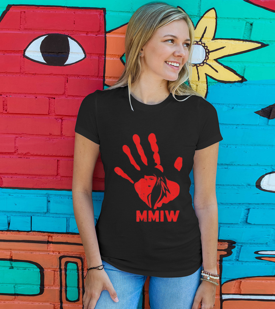 MMIW Red Handprint Symbol For Missing Murdered Indigenous Women Awareness T-Shirt