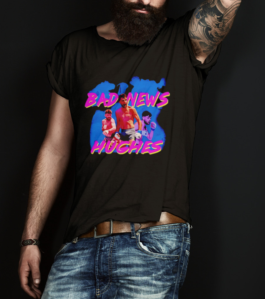 Bad News Hughes Boxing Fighter Action Trio T-Shirt