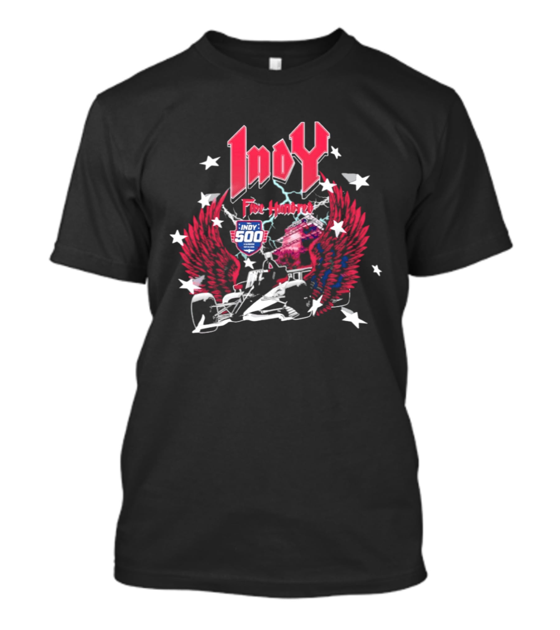 Indy 500 Indianapolis Motor Speedway Racing Wings Stars T-Shirt