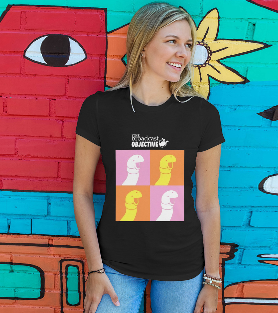The Broadcast Objective Colorful Cartoon Faces Pop T-Shirt
