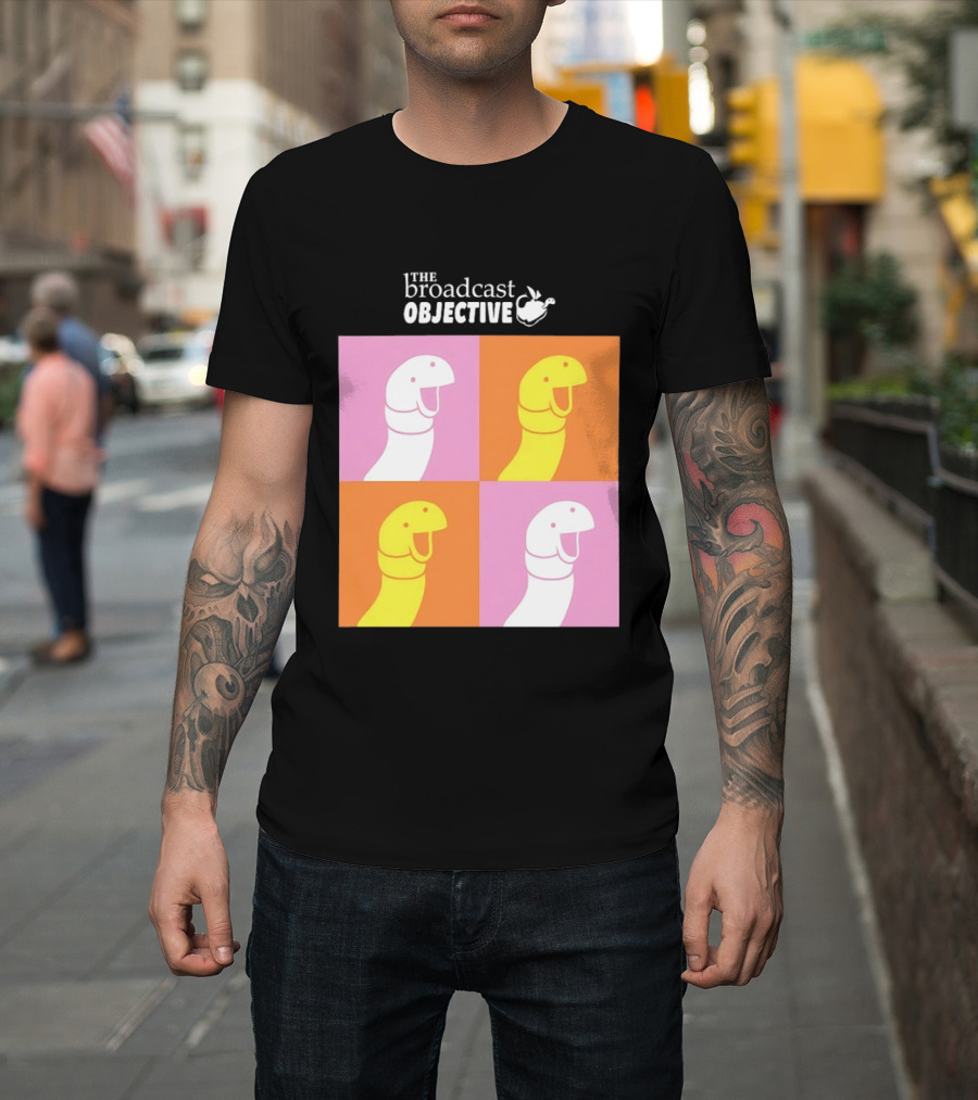 The Broadcast Objective Colorful Cartoon Faces Pop T-Shirt