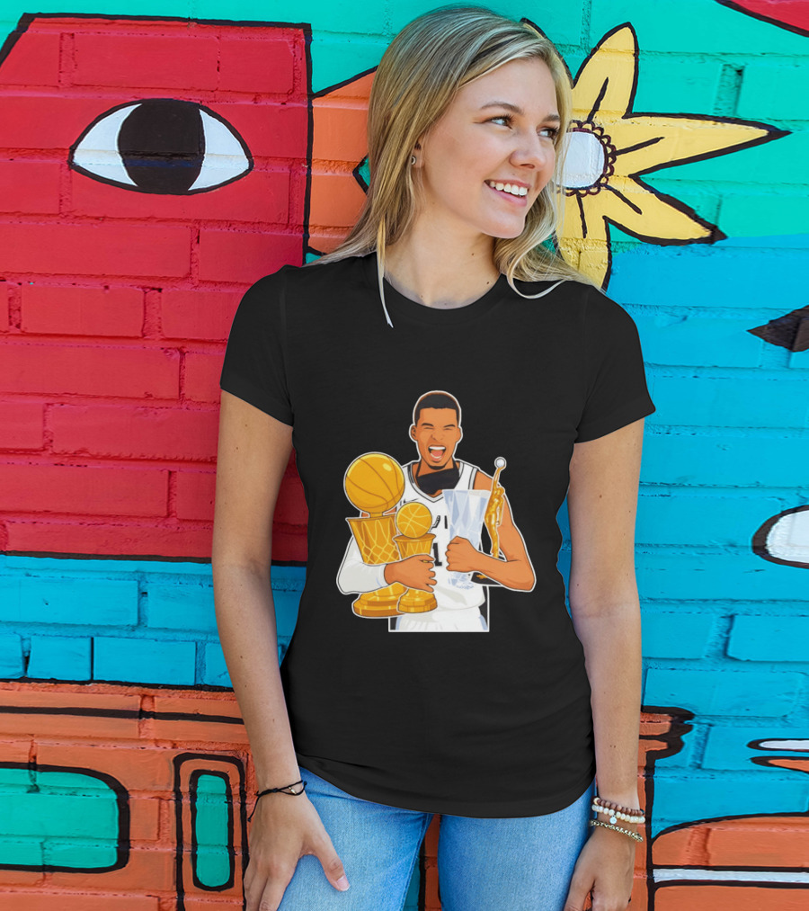 Victor Wembanyama Cartoon Trophy San Antonio Spurs MVP T-Shirt