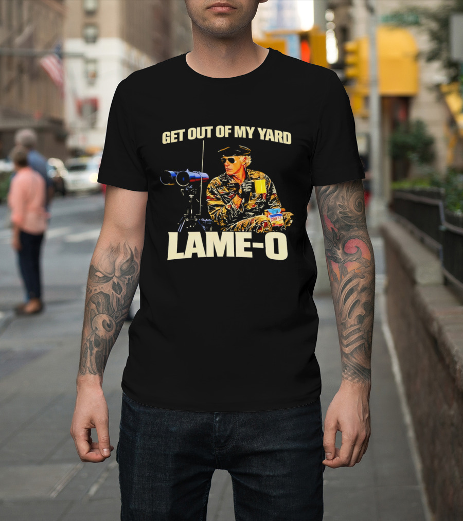 Get Out Of My Yard Lame O Funny Snacking Recliner Vibes T-Shirt