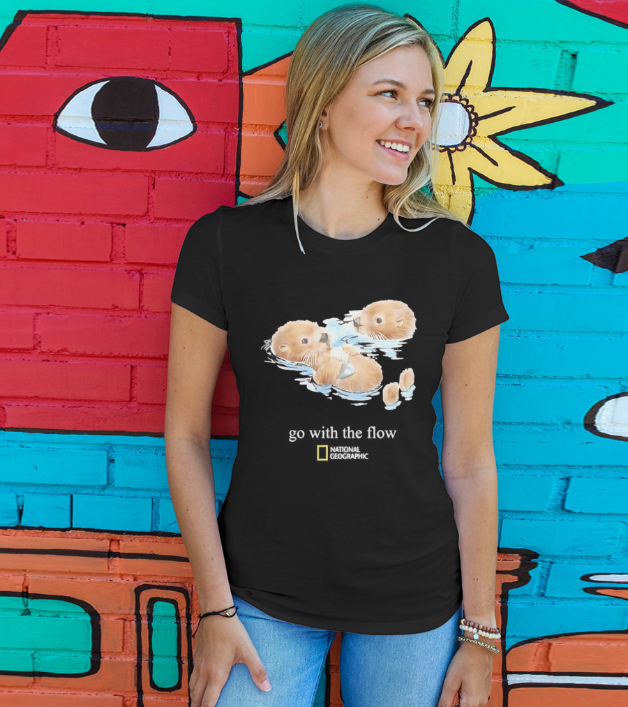 Go With The Flow Otters National Geographic T-Shirt